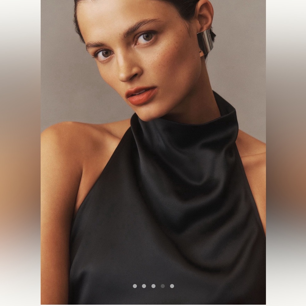BHLDN Black One Shoulder Dress - Picture 2 of 6